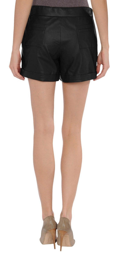 Women Vintage Leather Shorts