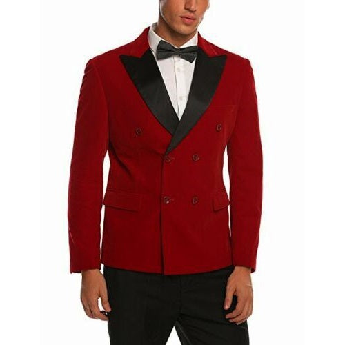 Slim Fit Double Breasted Blazer Peak Lapel Coat