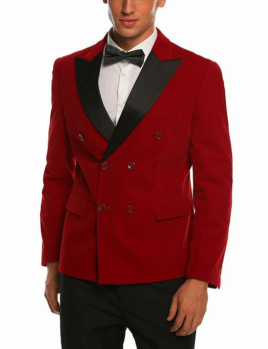 Slim Fit Double Breasted Blazer Peak Lapel Coat