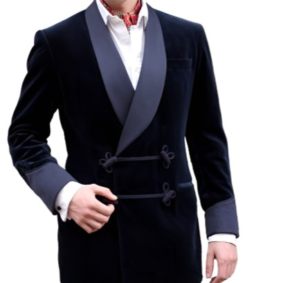 Double Breasted Coat Smoking Jacket