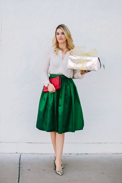 Emerald Green Gathered Skirt