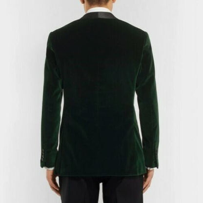 Hunter Green Velvet Shawl Lapel Tuxedo Jacket