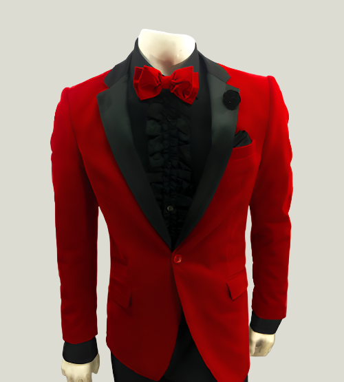 Men Red Designer Jacket Wedding Grooms Dinner Blazer Coat