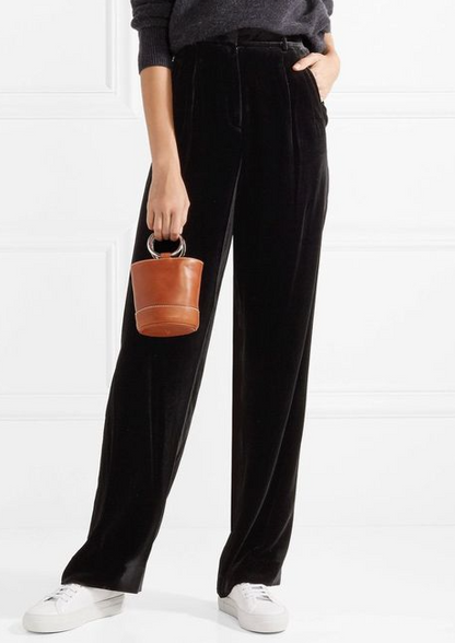 Wide Leg Velvet Palazzo Pants