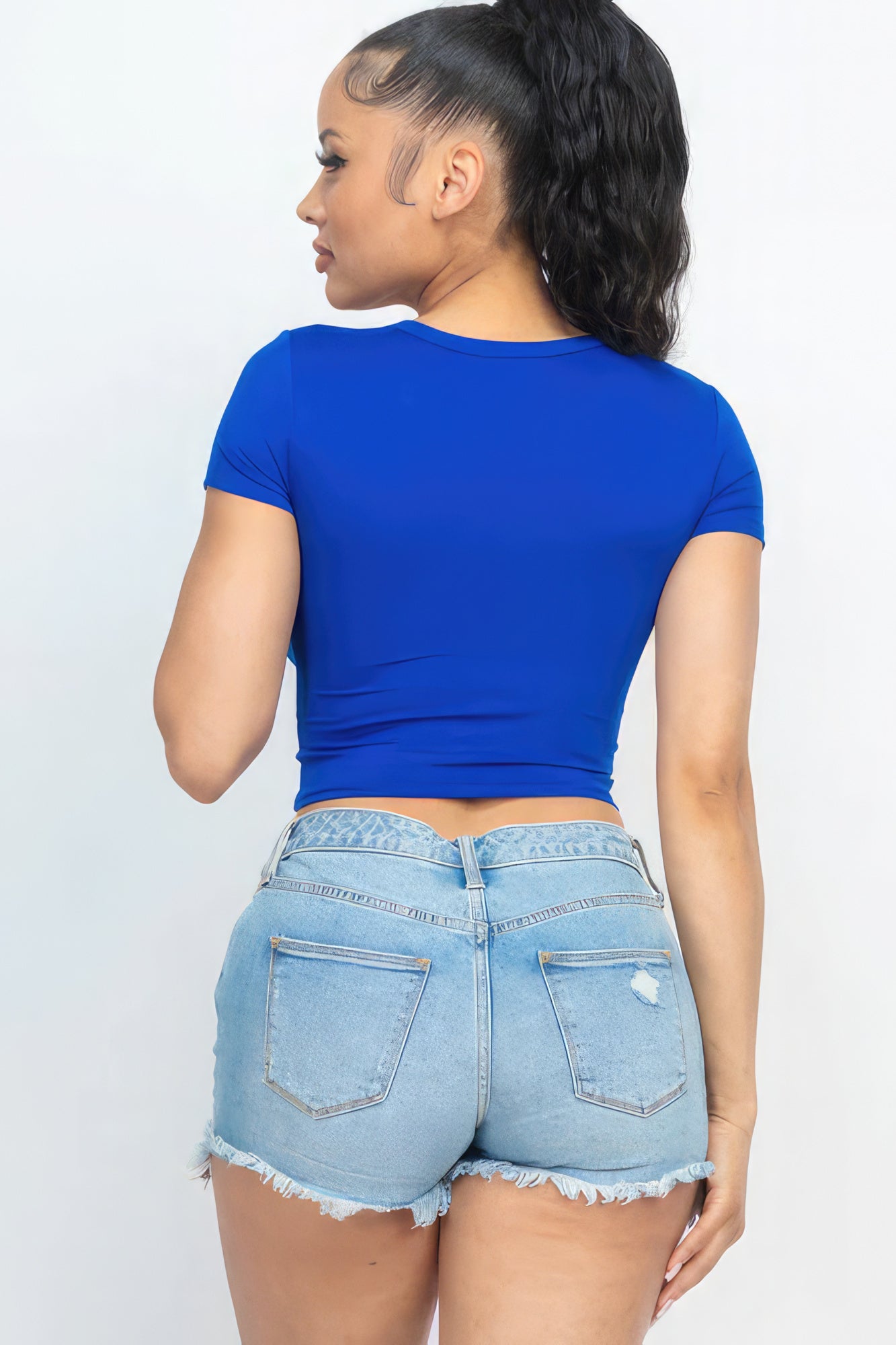 Short Sleeve Roundneck Crop Top