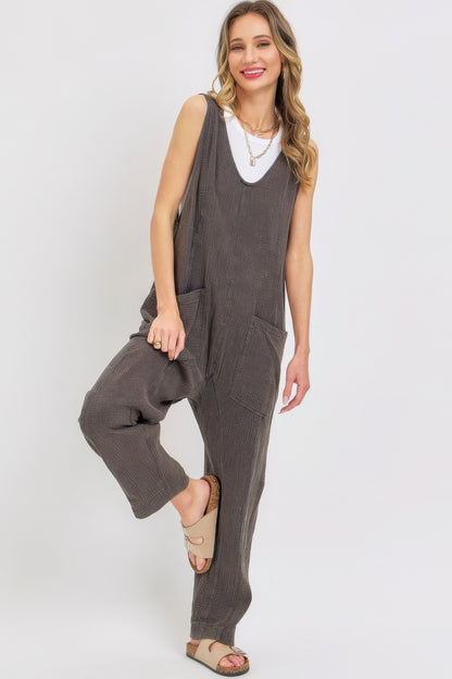 Mineral Washed Summer Jumpsuit