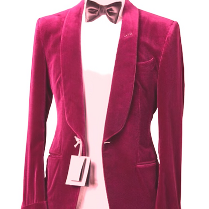 Pink Velvet Tuxedo Jacket