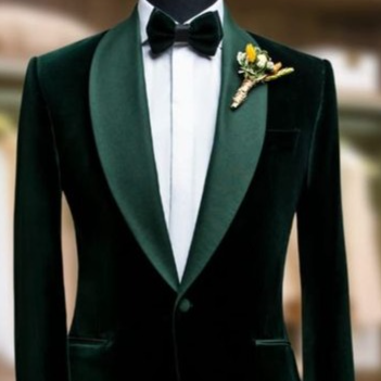 Wedding Velvet Jacket Groomsmen Blazer Coat