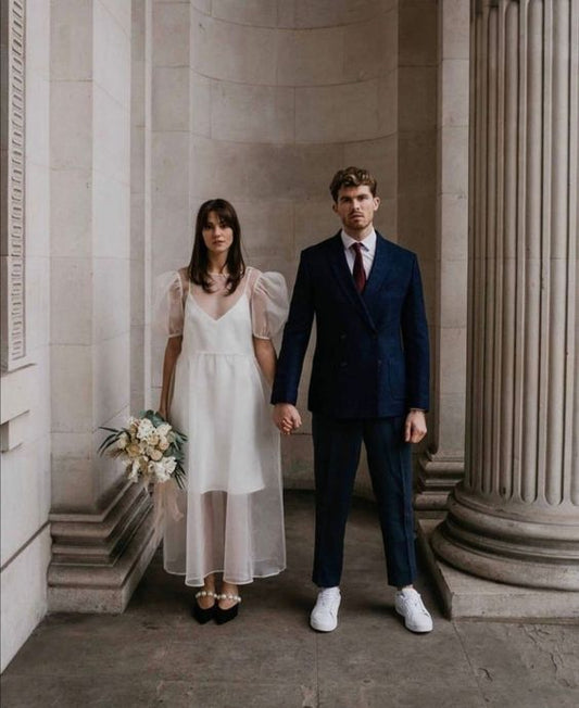 Gorgeous White Organza Dress for Bride and Bridesmaids Timeless and Classic