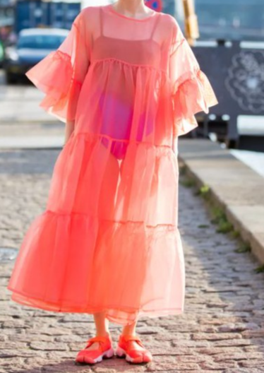 Beach Resort Wear Organza Maxi Dress