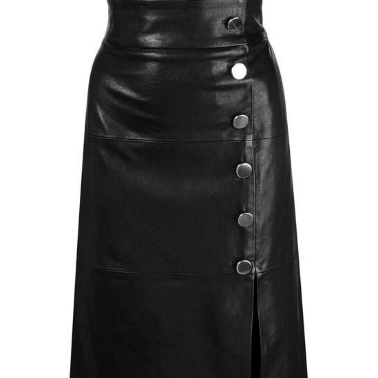 Slit Skirt Genuine Leather