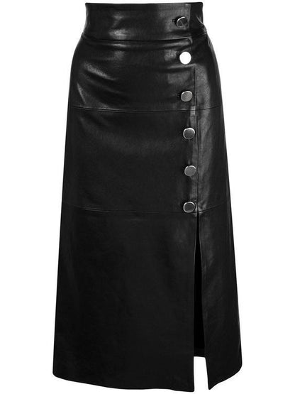 Slit Skirt Genuine Leather