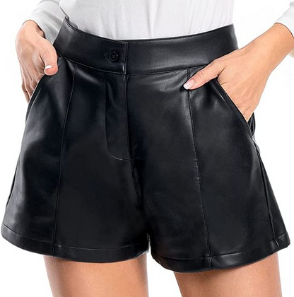 Soft Lambskin Leather Shorts Pants