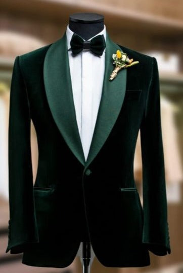 Wedding Velvet Jacket Groomsmen Blazer Coat