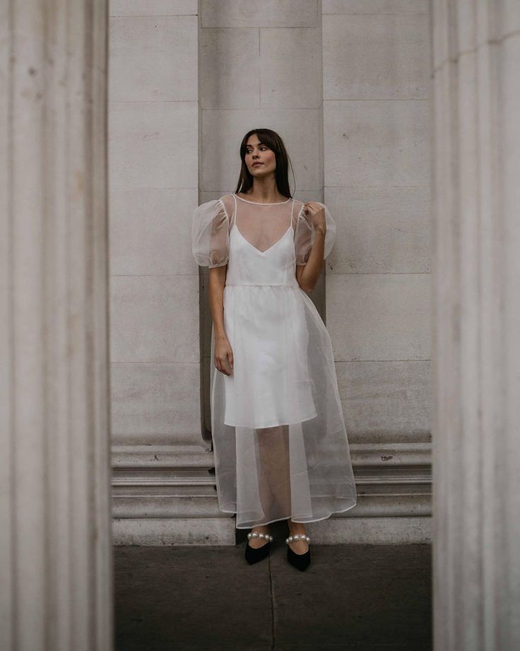 Gorgeous White Organza Dress for Bride and Bridesmaids Timeless and Classic