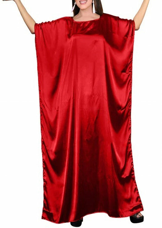 Long Kaftan Satin Maxi Dress