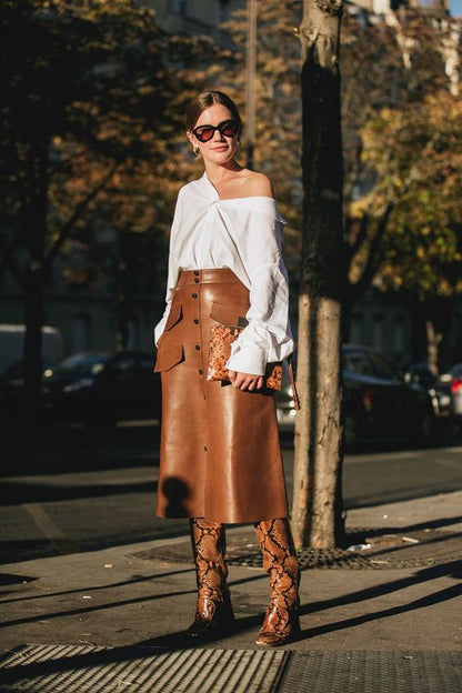 Lambskin Leather Skirt