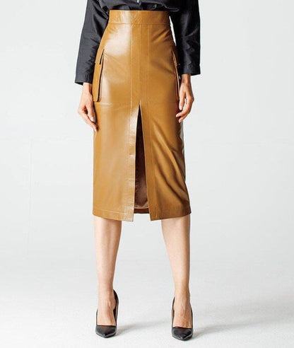 Pencil Leather Skirt