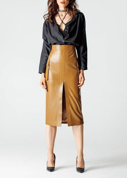 Pencil Leather Skirt