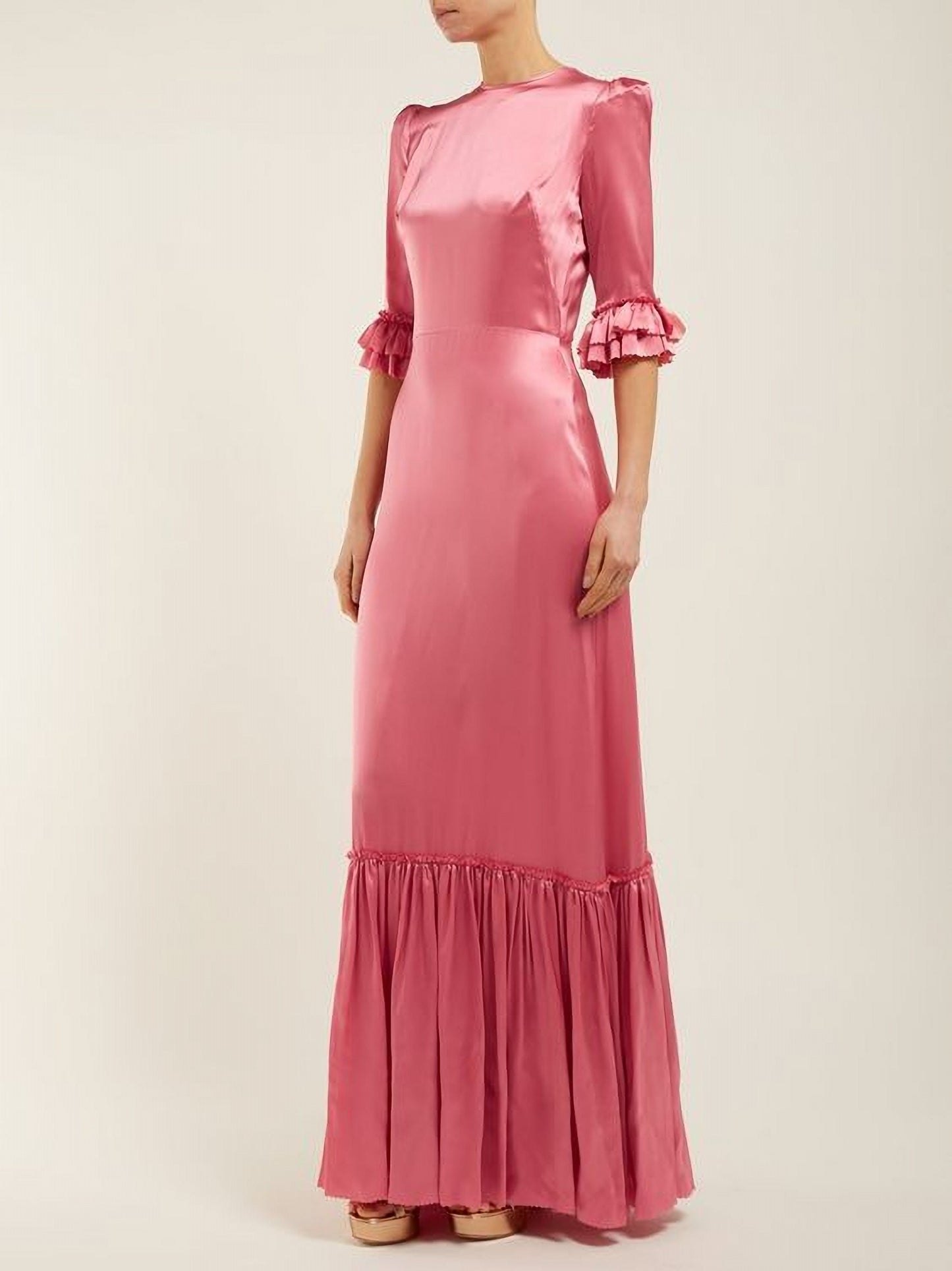 Silky Satin A Line Maxi Dress