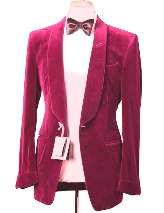 Pink Velvet Tuxedo Jacket