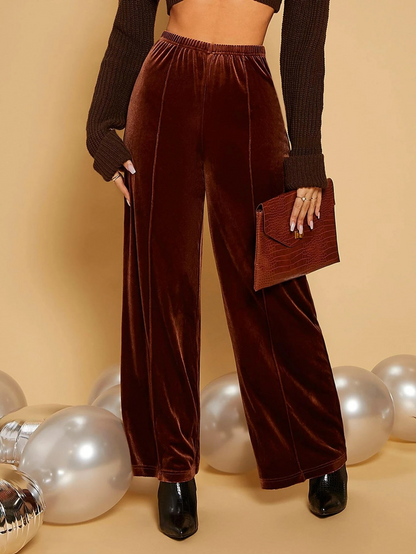 Velvet Palazzo Pants Autumn Winter