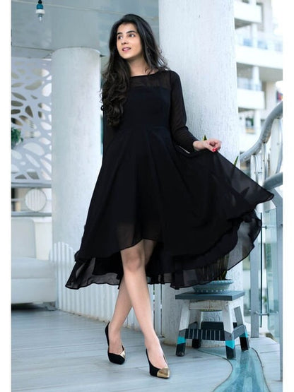 Women Skater Dress Fit and Flare Evening Up Down Black Party Wear Prom Dress Gift For Her